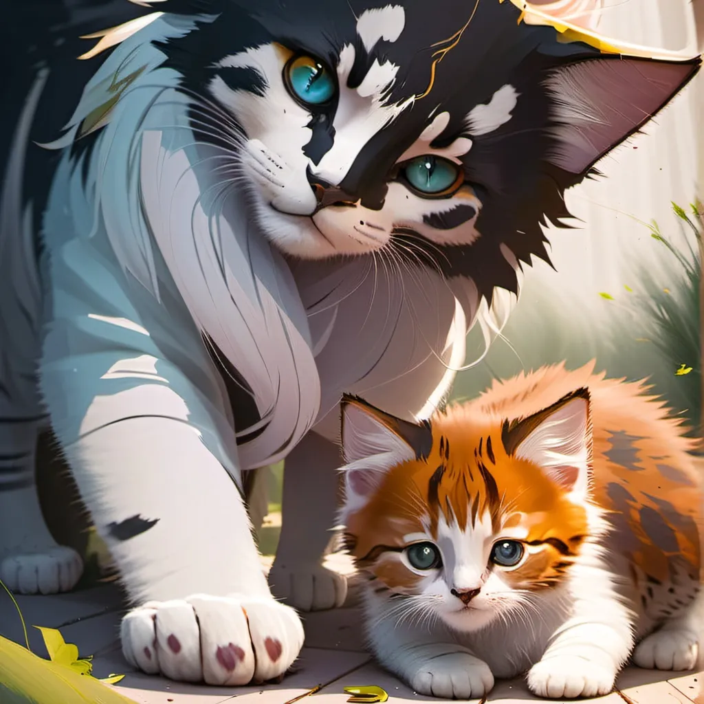 chat with ai character: kitten makes food 