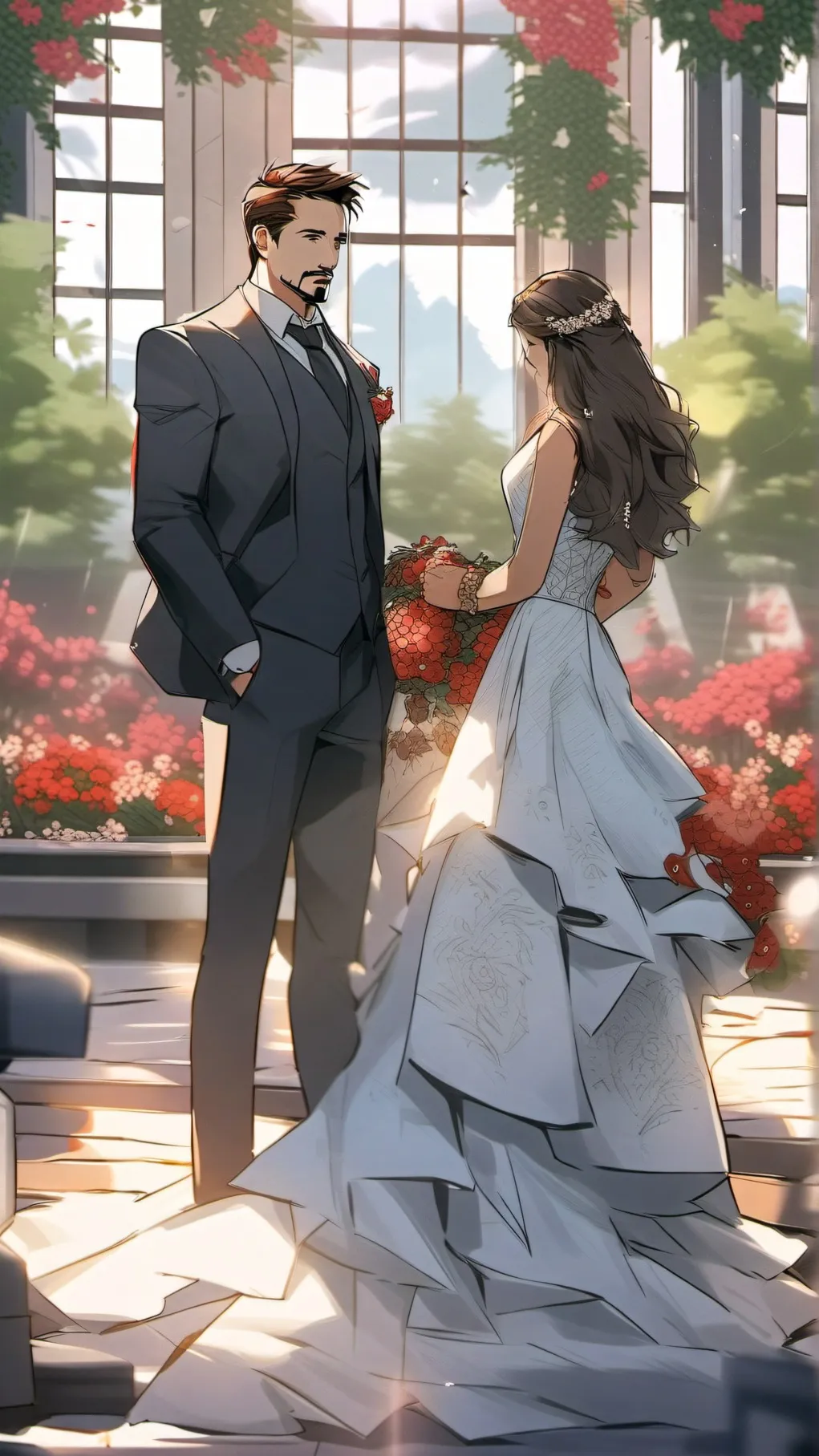 ai character: Avengers *wedding* background