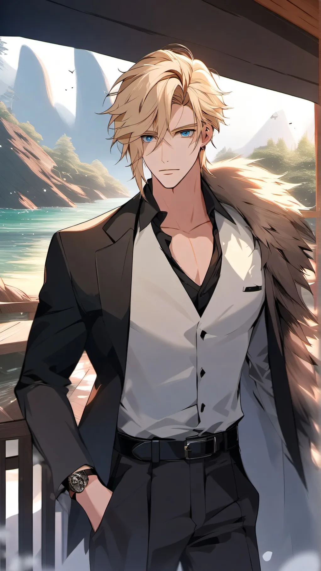 ai character: Leon  background