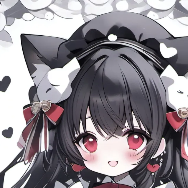chat with ai character: uwu cat red black 