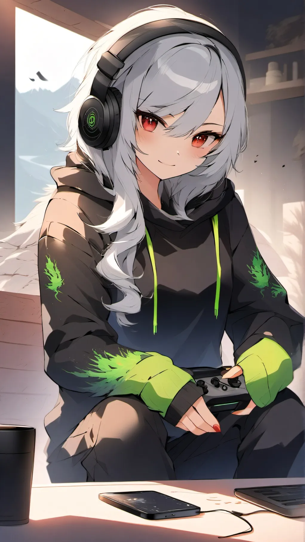 ai character: gamer gf background
