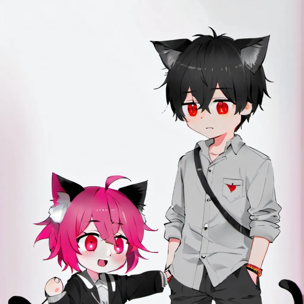 chat with ai character: uwu cat and a boy