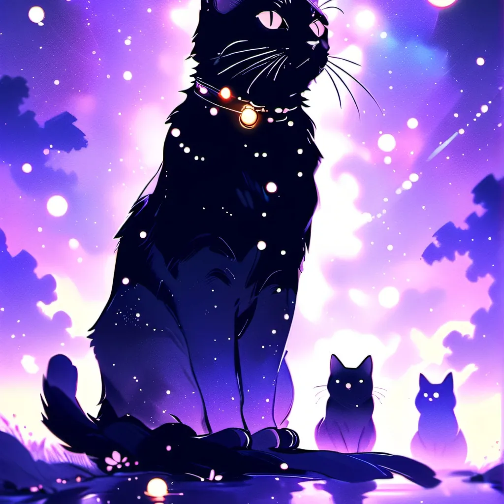 chat with ai character: Purple Cat