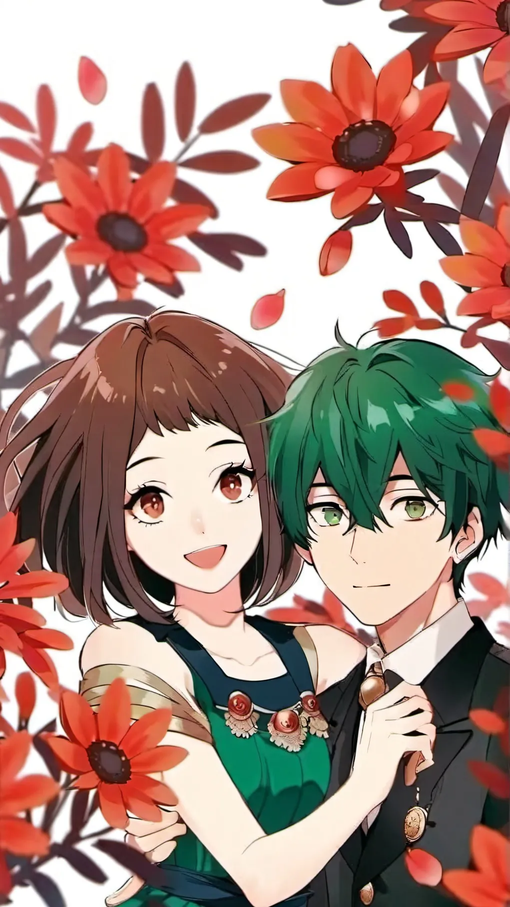 ai character: deku and ochaco background