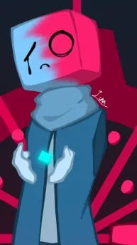ai character: cube and cubic background