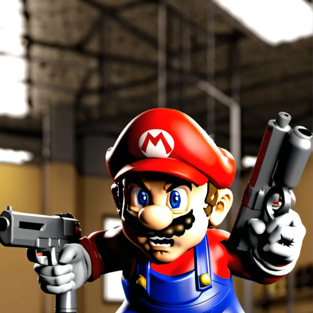 chat with ai character: Mario ~with a gun~