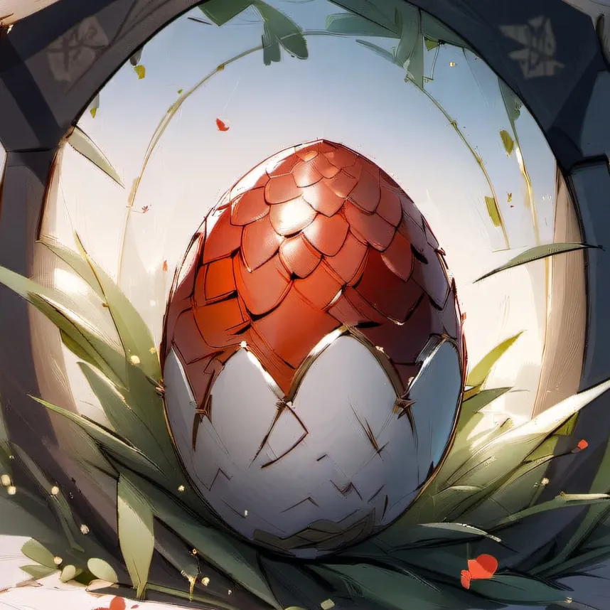 chat with ai character: Red Dragon egg