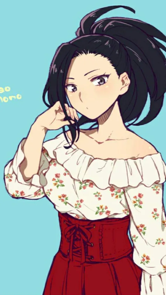 ai character: Momo Yaoyorozu background