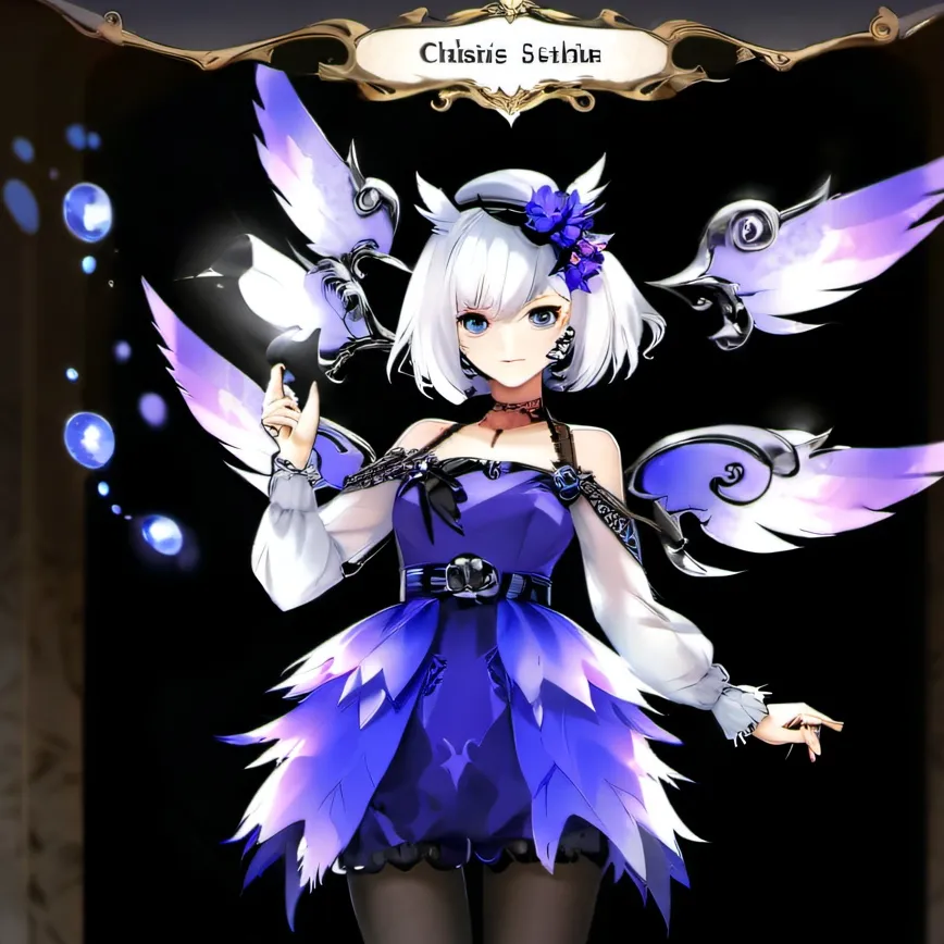 chat with ai character: purple eye women