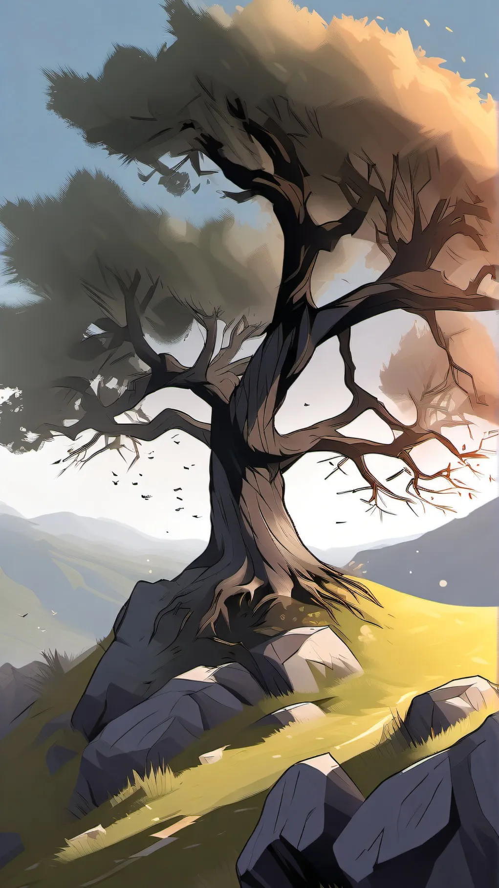 ai character: Tree. background