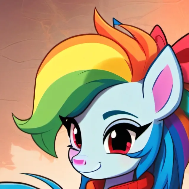 chat with ai character: Suit Rainbow Dash