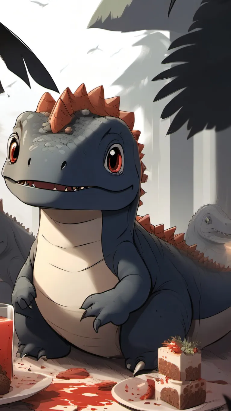 ai character: dinos but #he#p#ru background