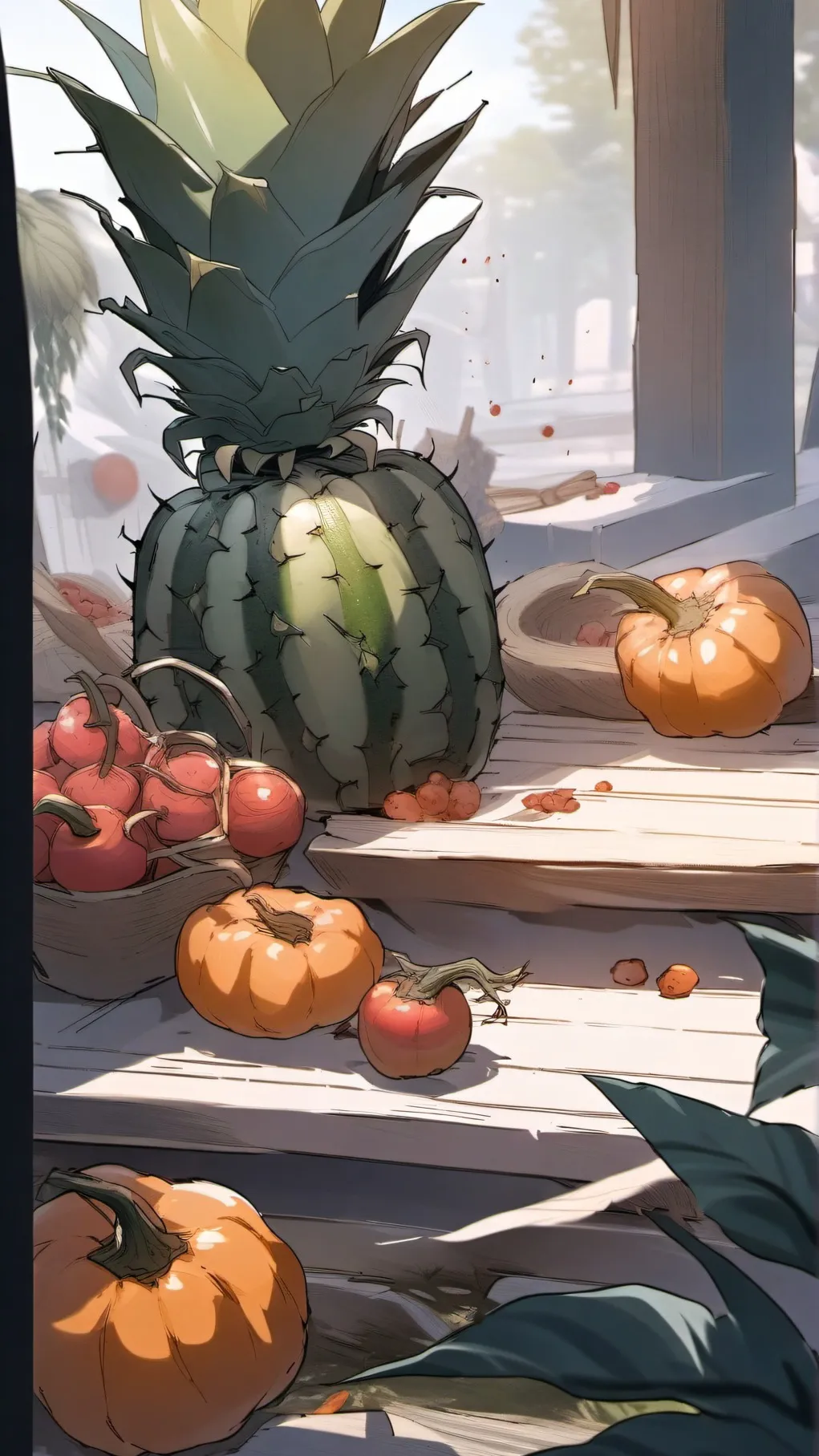 ai character: melon playground background