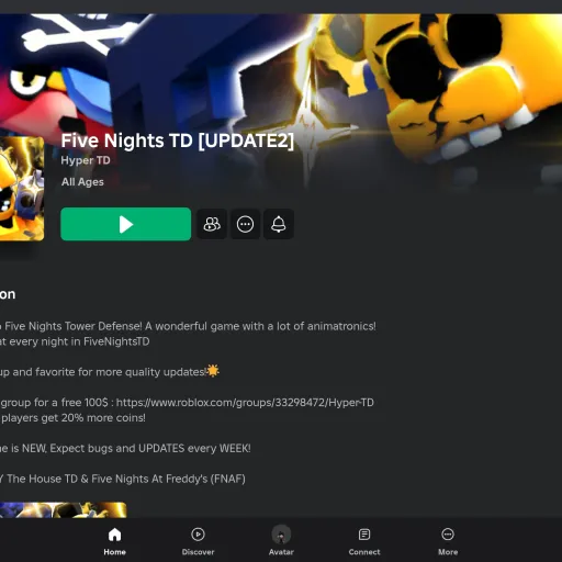 creator Fnaf td on top bud's avatar