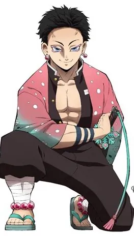 ai character: Akaza Hashira swap background