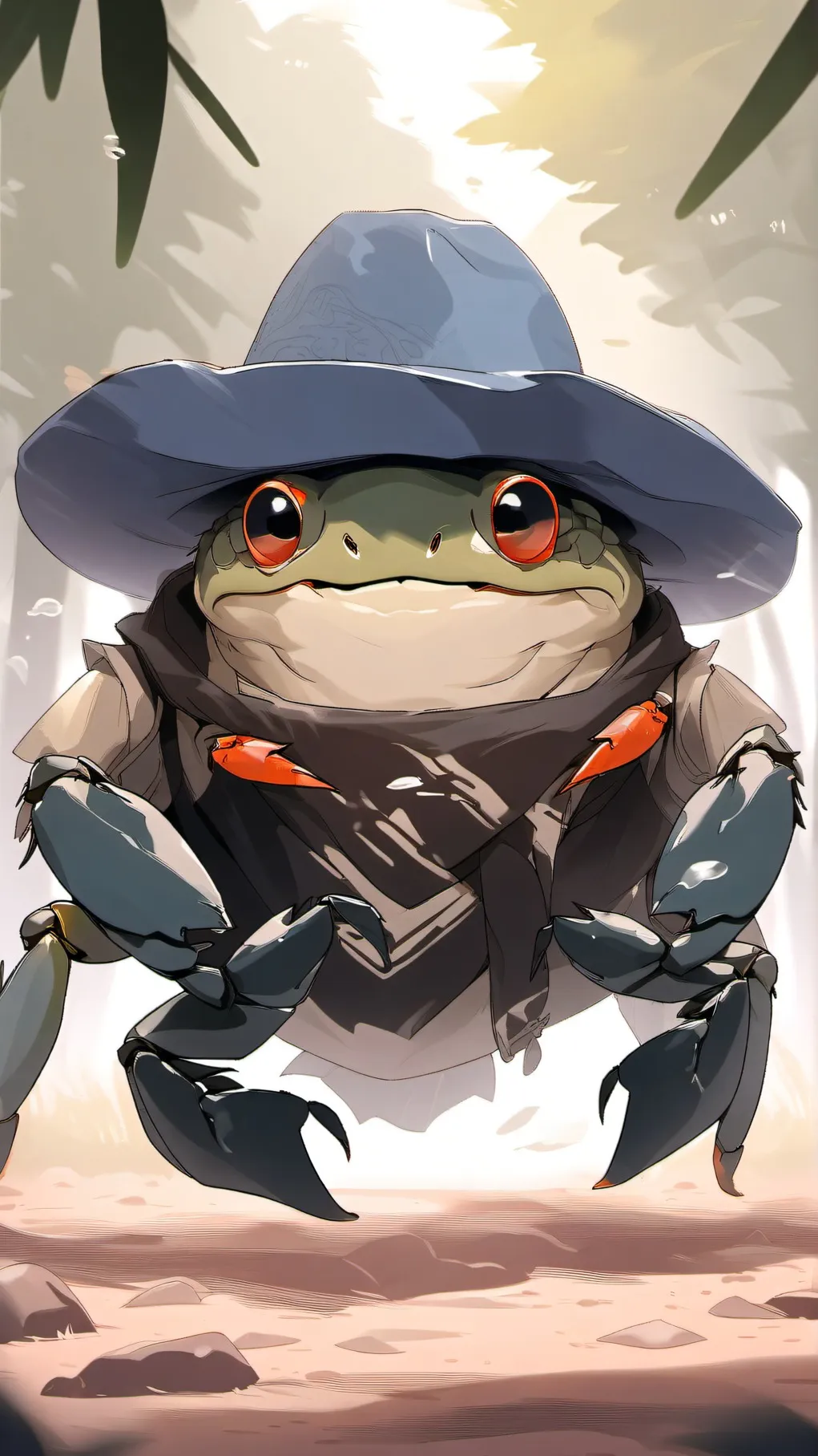 ai character: Cowboy Crab background