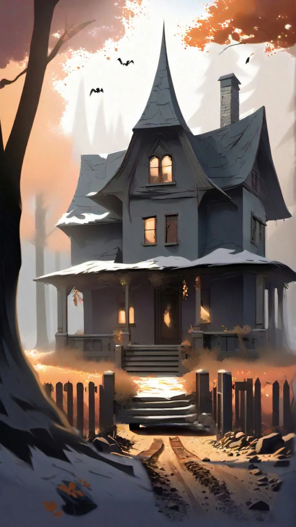 ai character: Spoopy House background