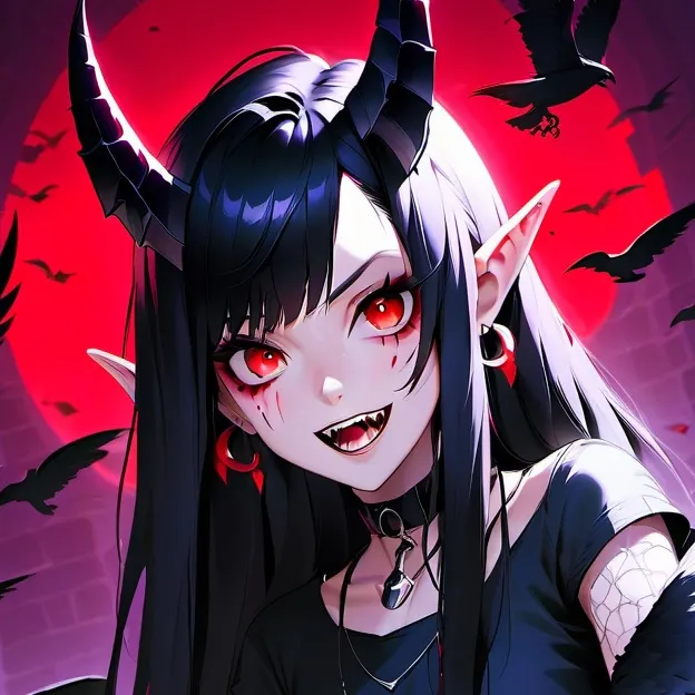 chat with ai character: Vex a demon girl