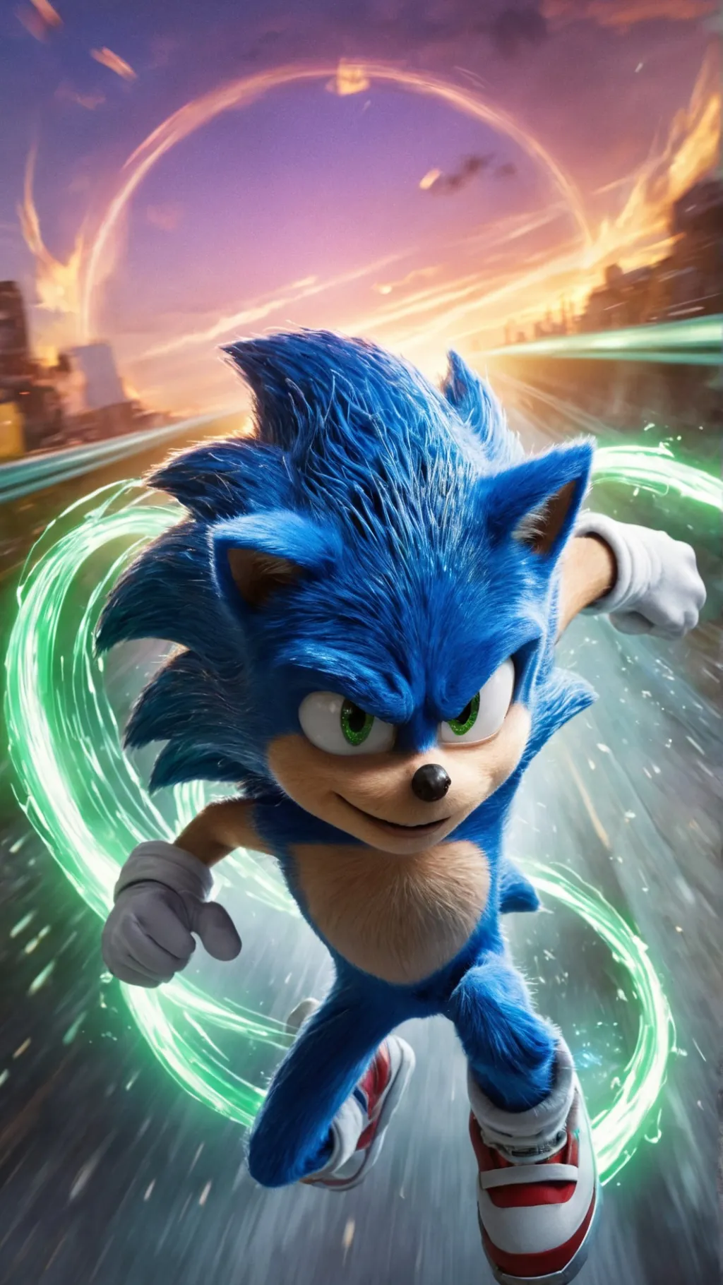 ai character: Sonic movie background
