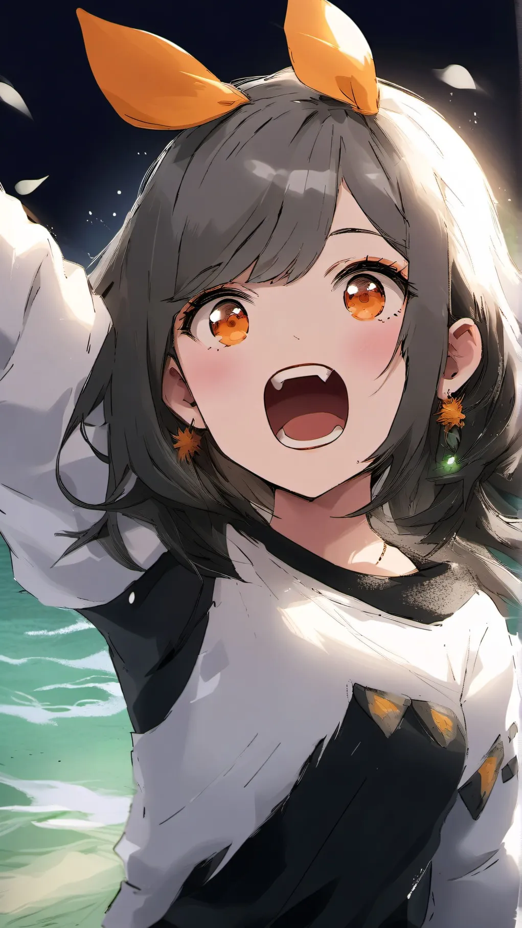 ai character: falling girl background
