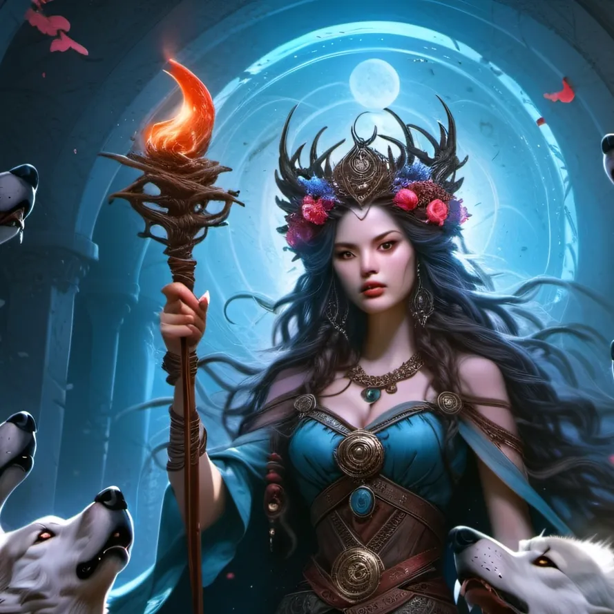 chat with ai character: Wolf goddess Luna 