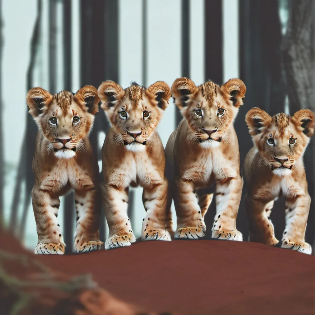 chat with ai character: 4 lion cubs