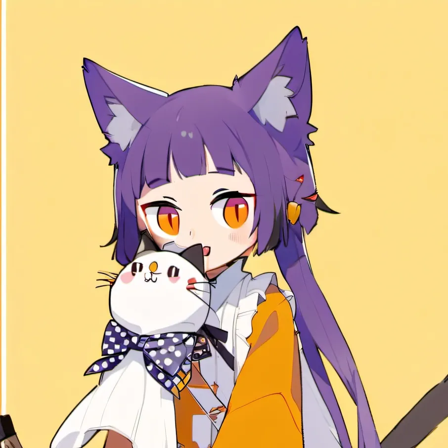chat with ai character: cat purple girl