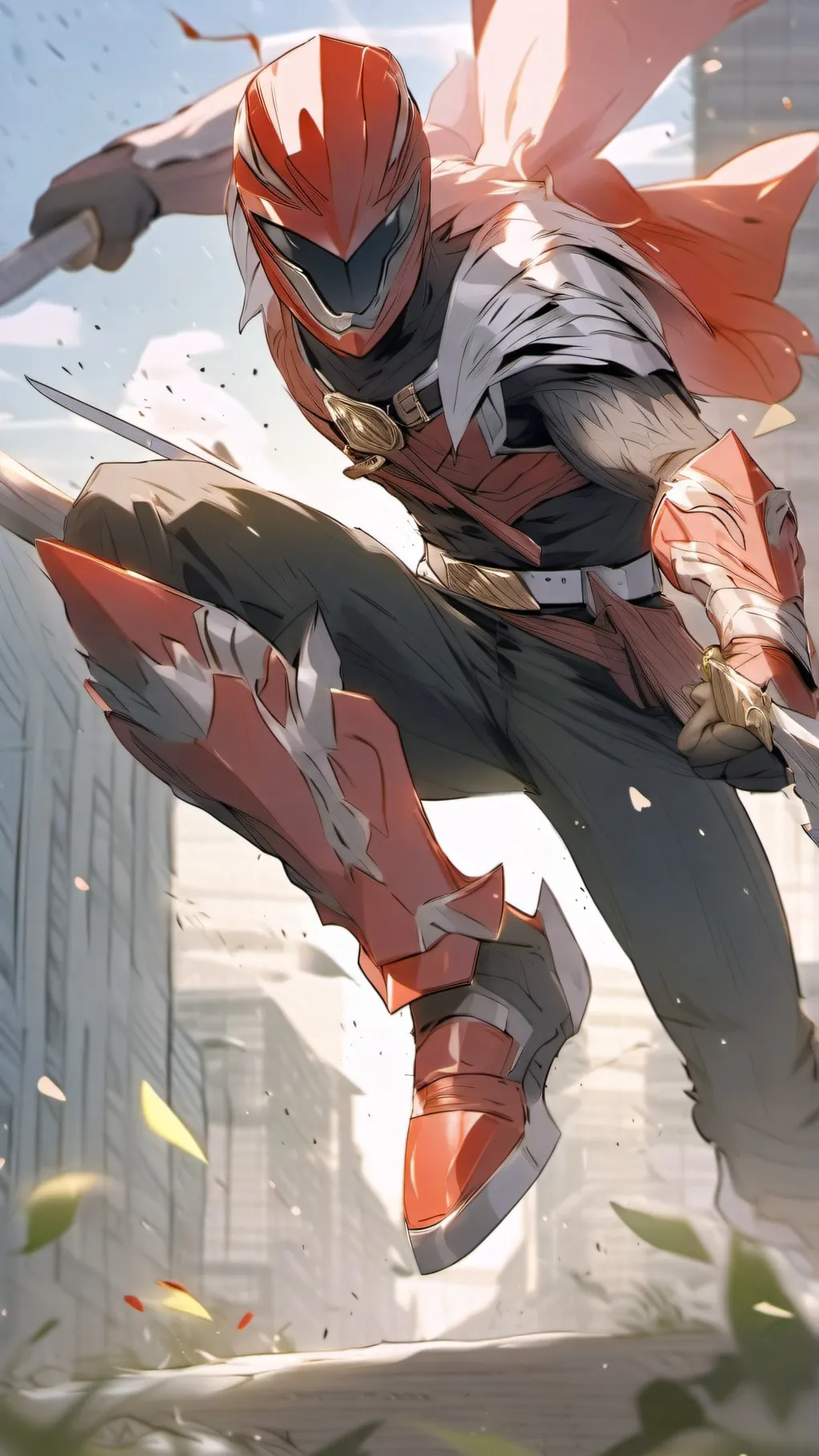 ai character: red sword ranger background