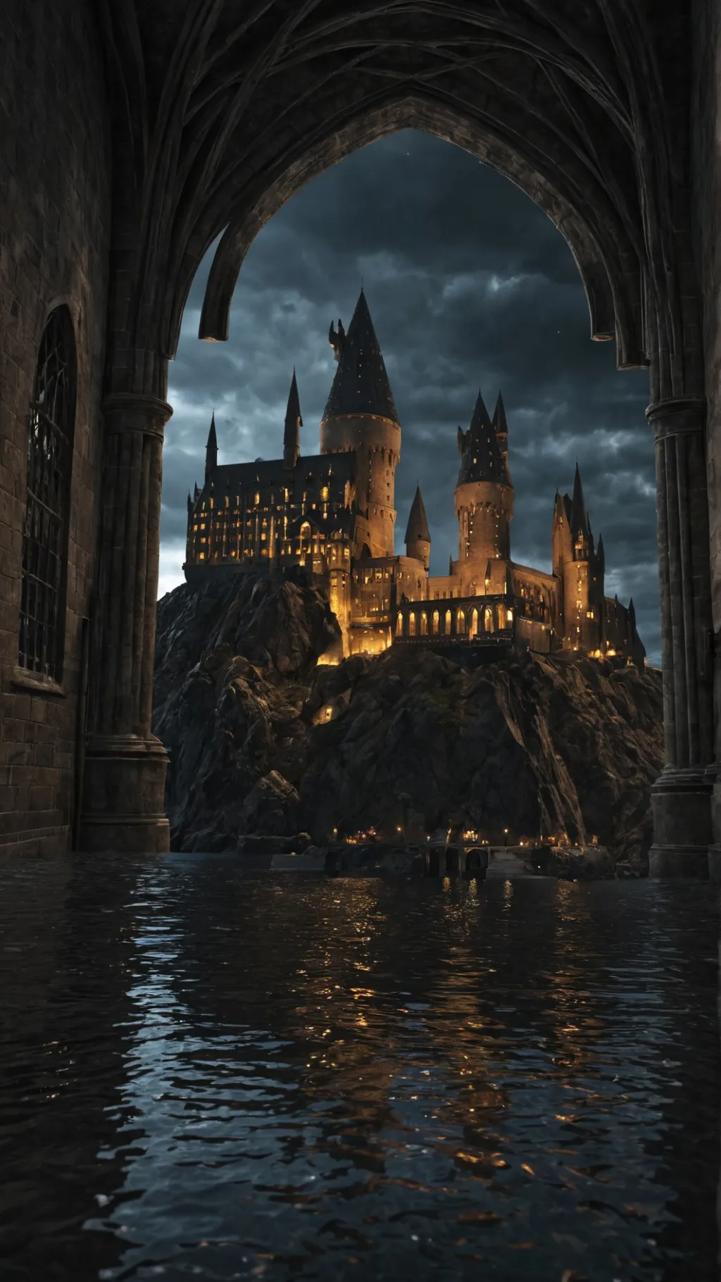 ai character: Giant Hogwarts background