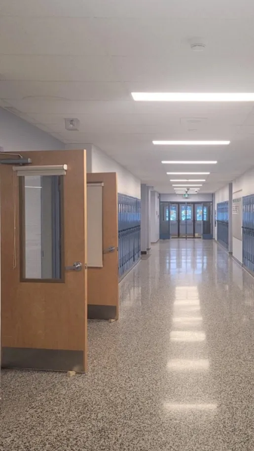 ai character: School lock down background