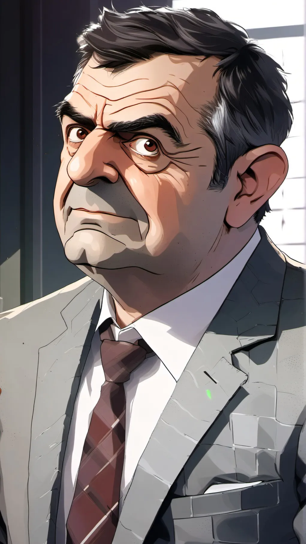 ai character: mr bean background