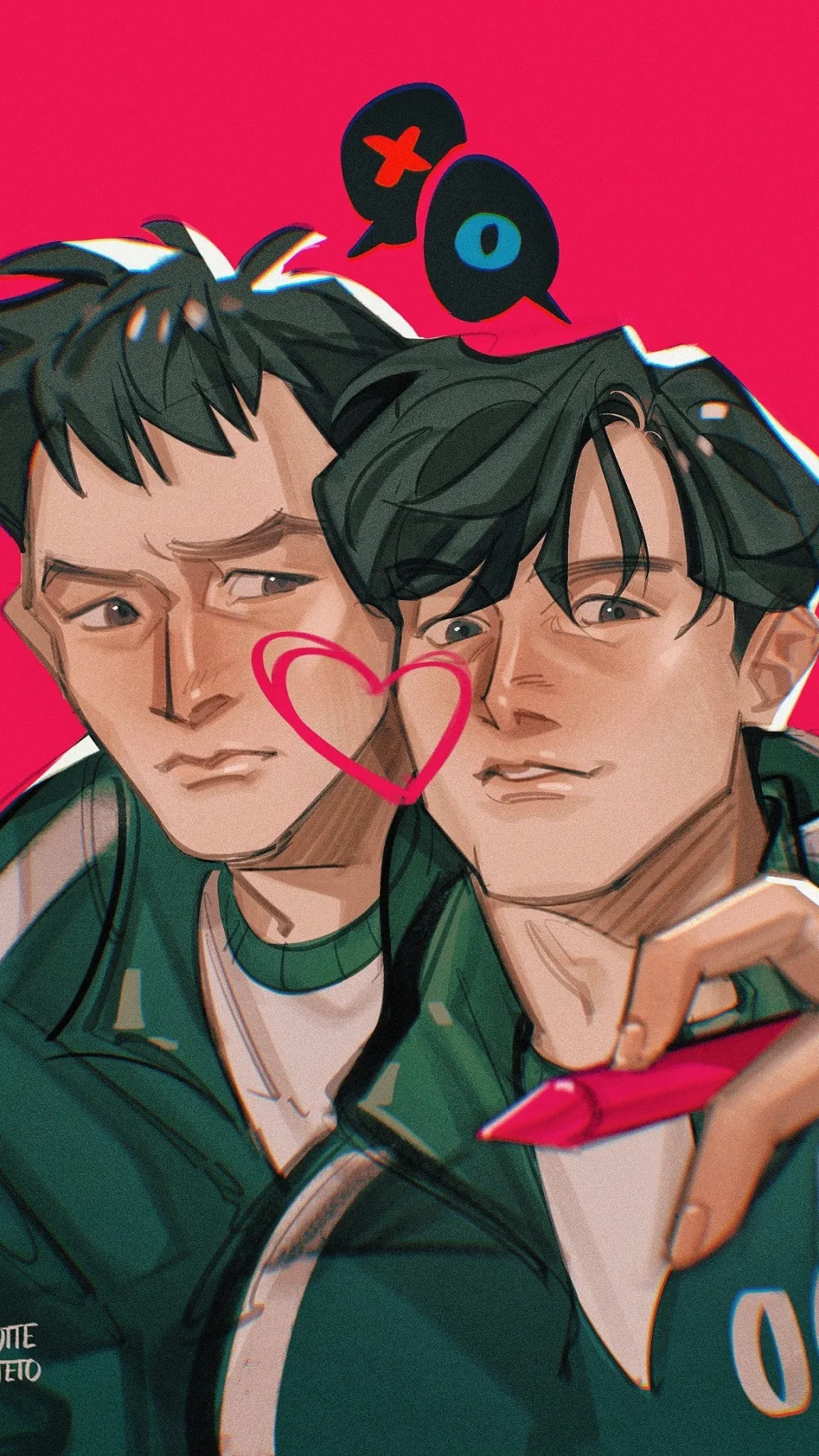 ai character: Gi-hun x In-ho kid background