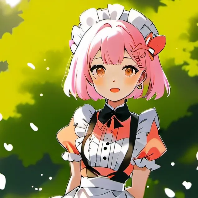 chat with ai character: pink maid latex