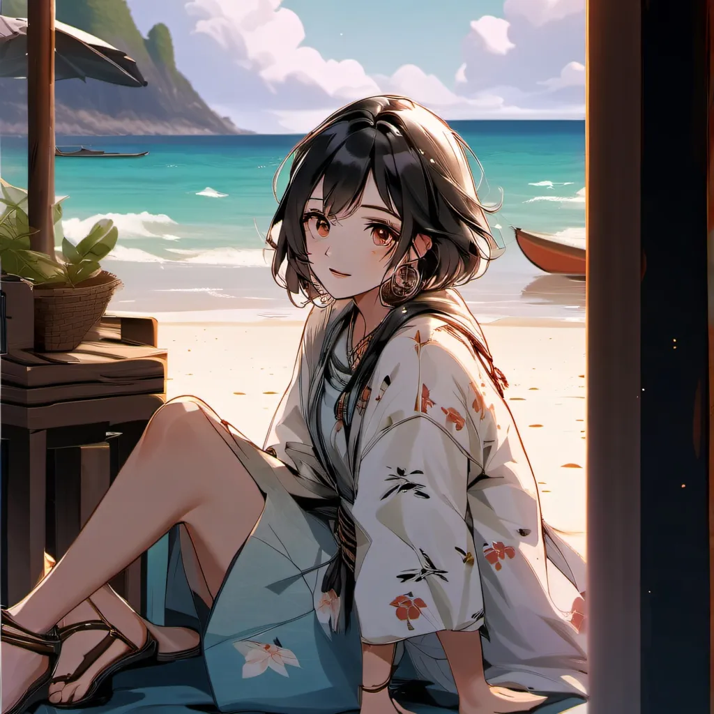 chat with ai character: mha beach trip