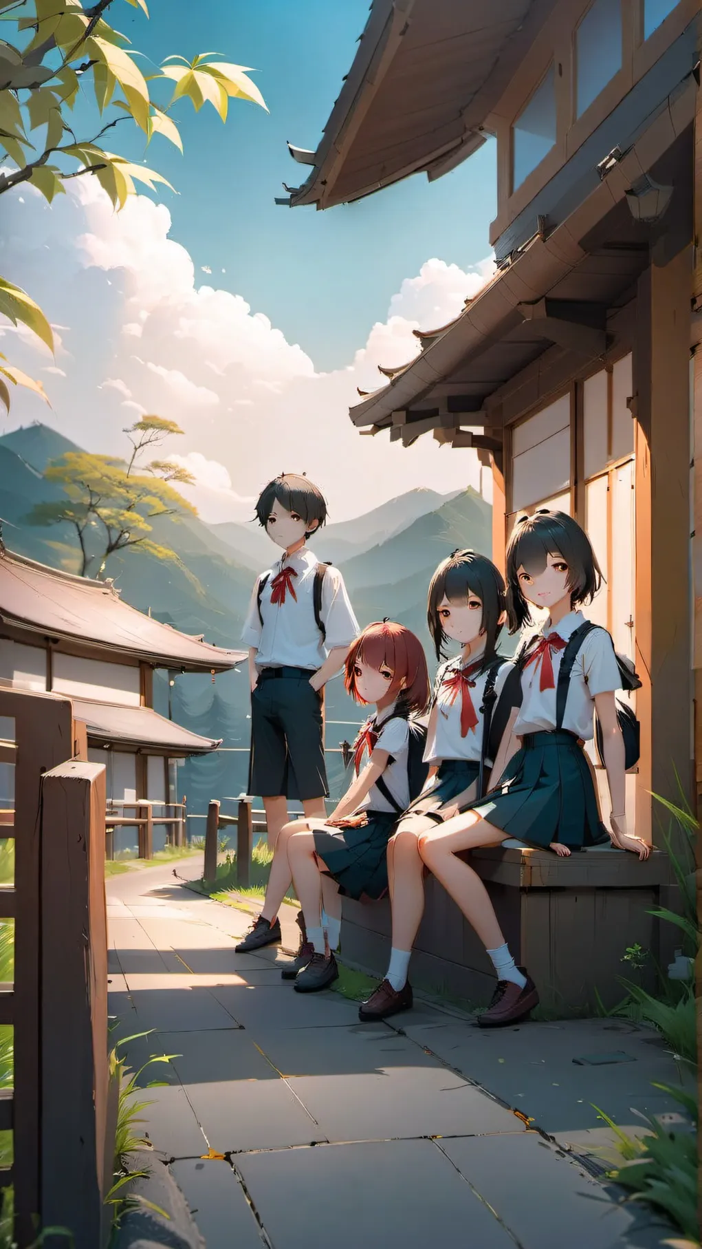 ai character: Japanese School background