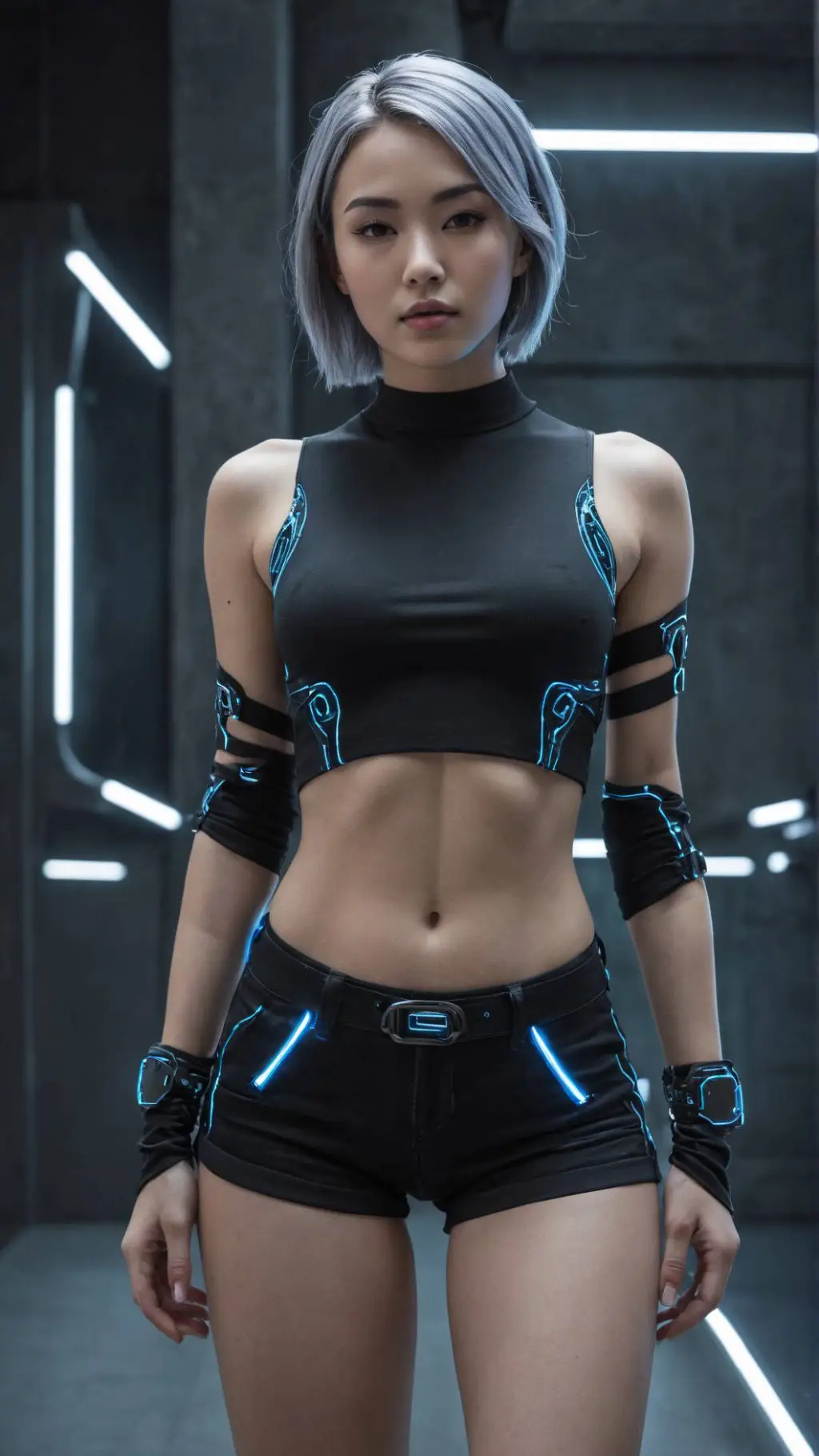 ai character: AURA-7 background