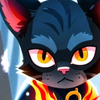 chat with ai character: Nameless fire cat