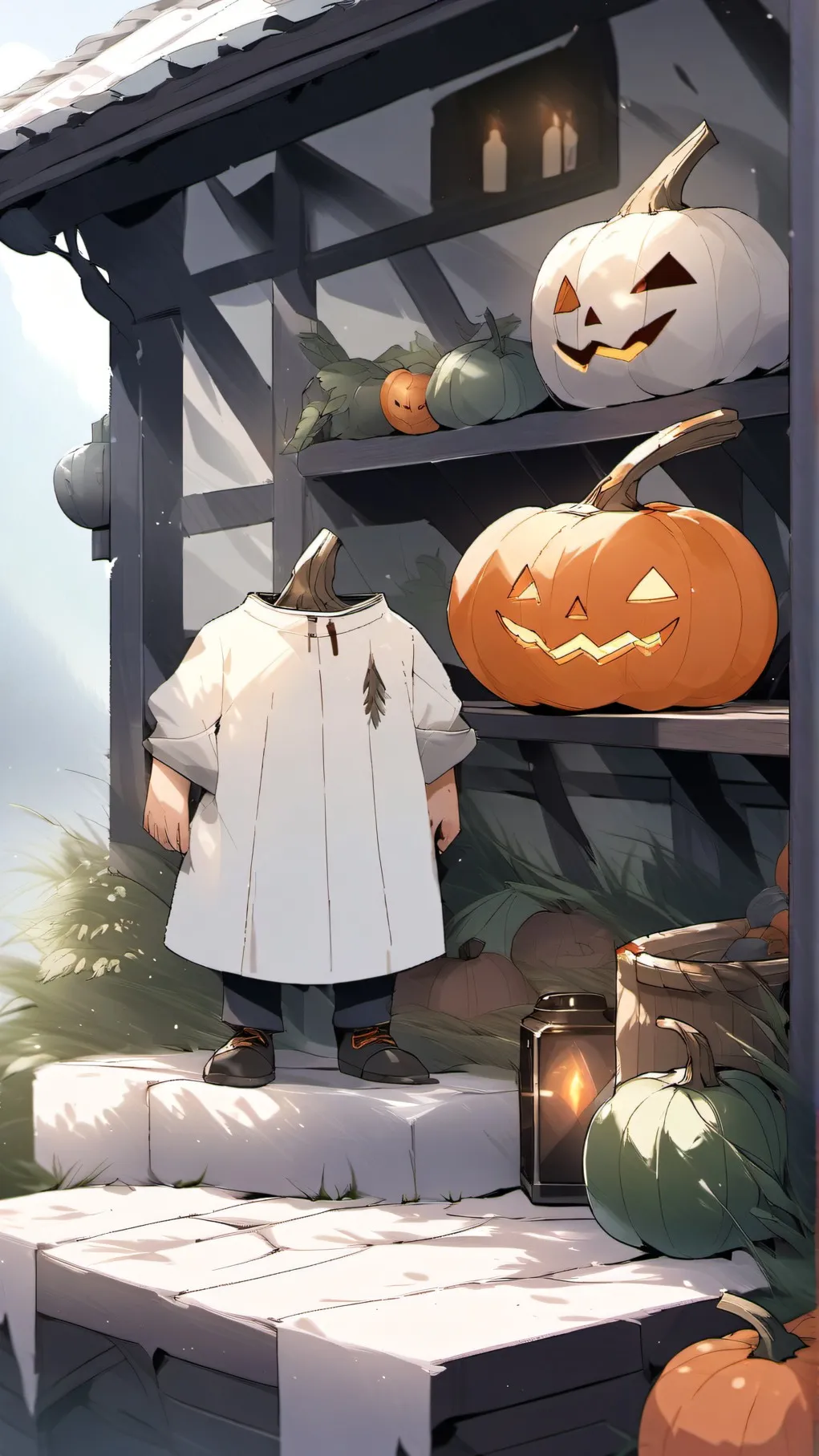 ai character: pumpkin love background