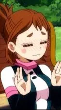 ai character: MHA Uraraka Rain background