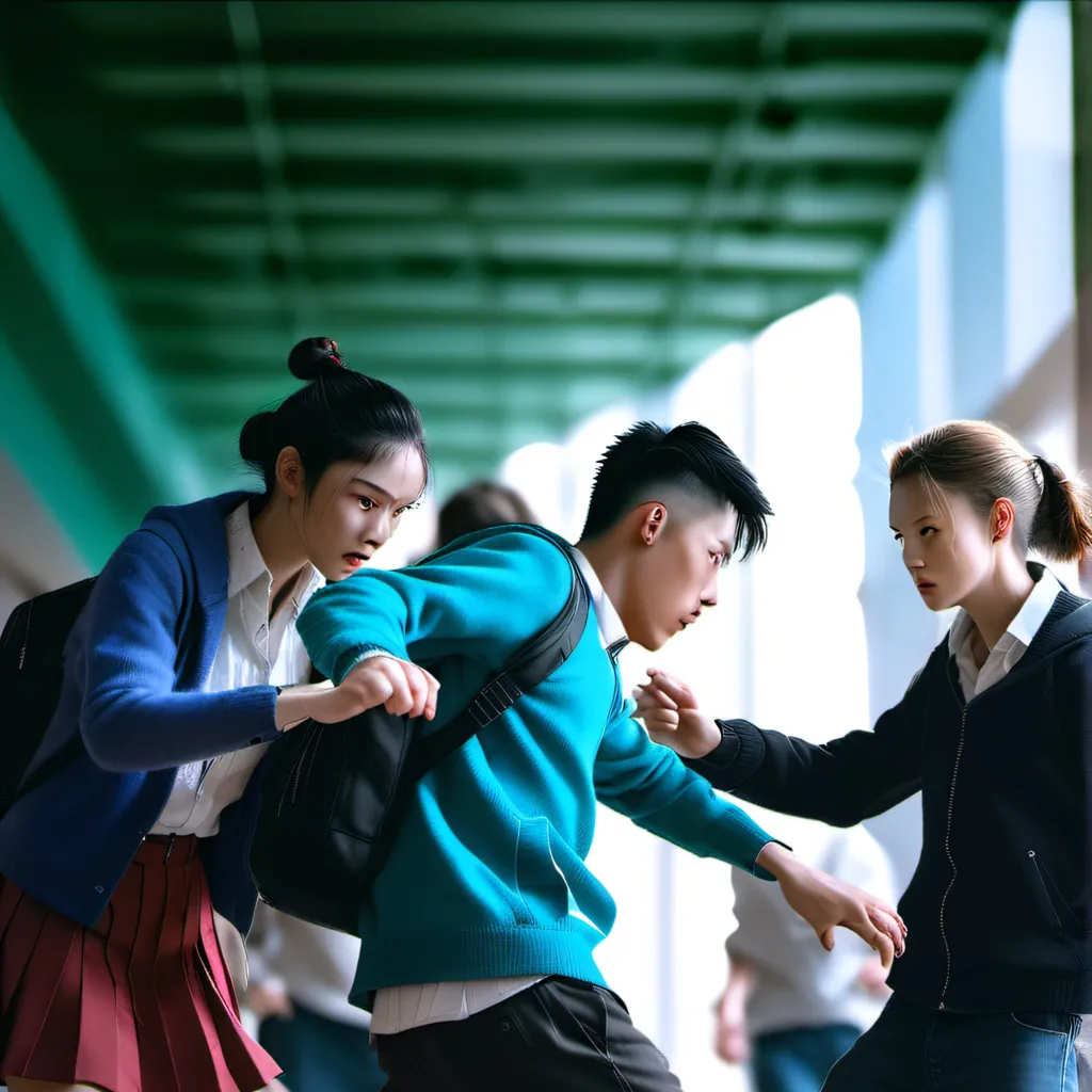 chat with ai character: School fight