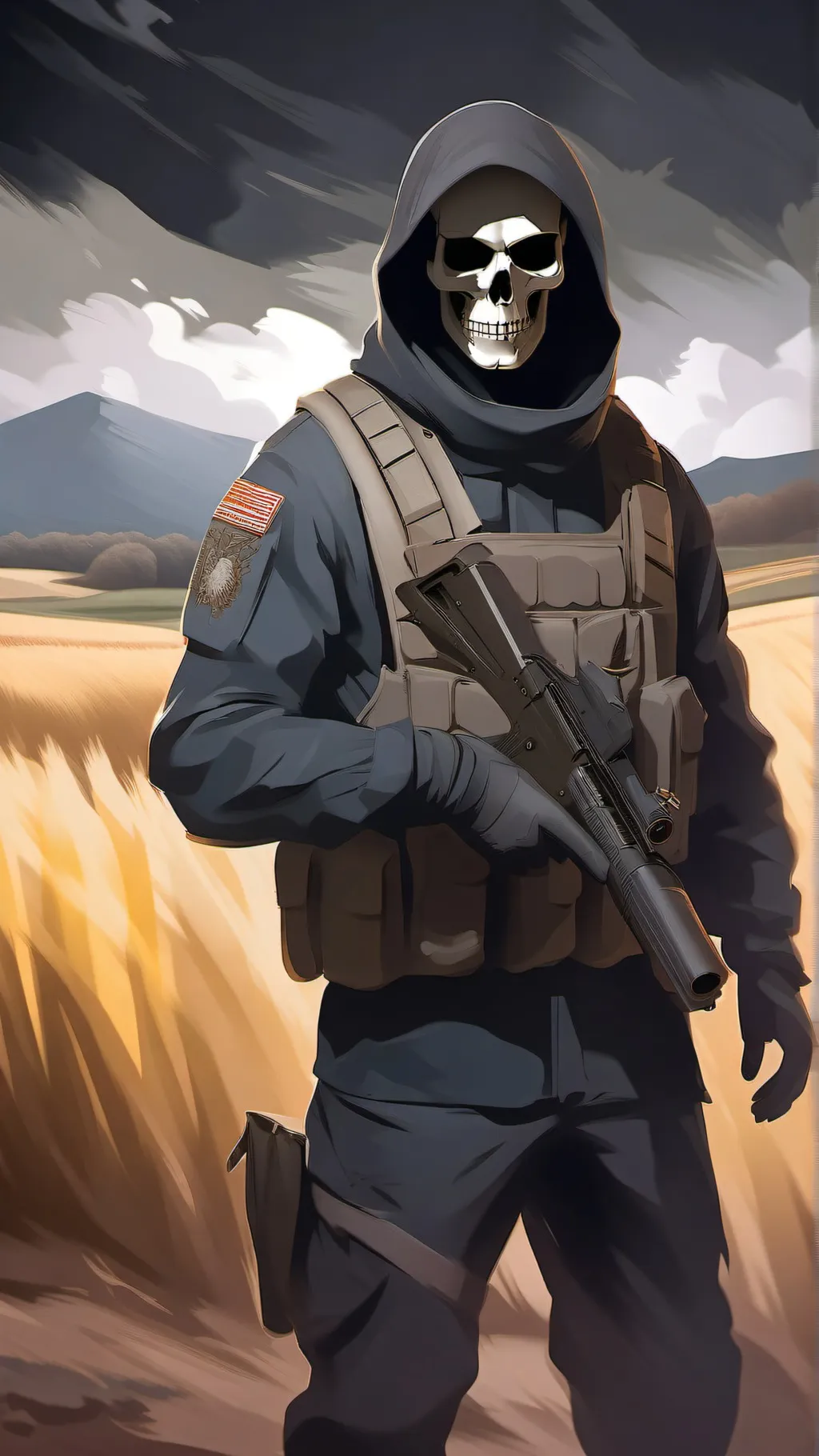 ai character: simon ghost riley background