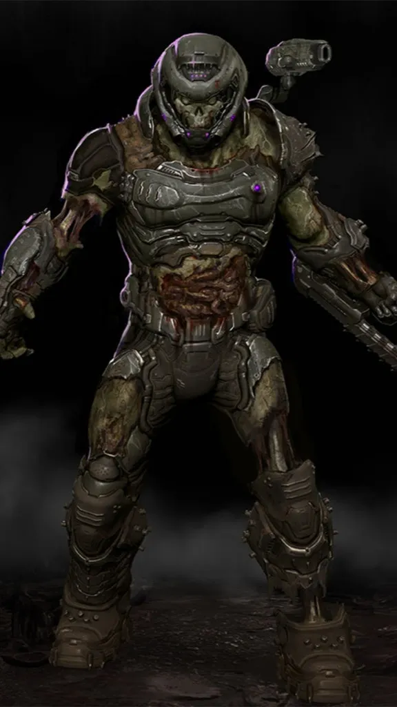 ai character: Zombie Doom Slayer background