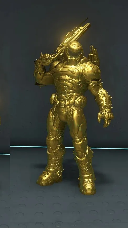 ai character: Doom Slayer Dorado background