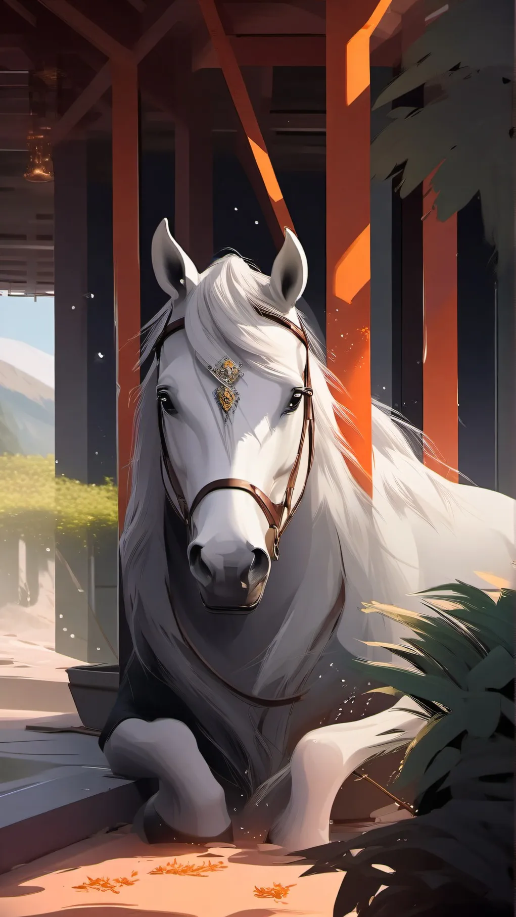 ai character: Male Horse. background