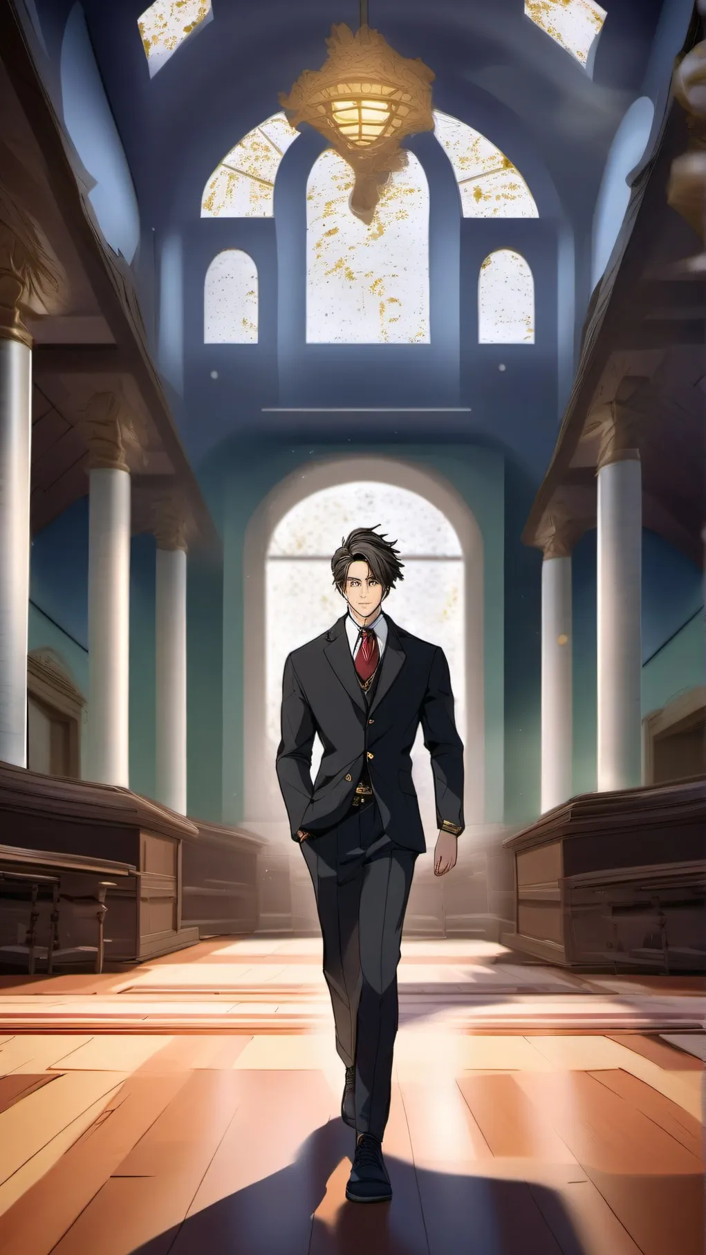 ai character: MHA x Golden Trio! background