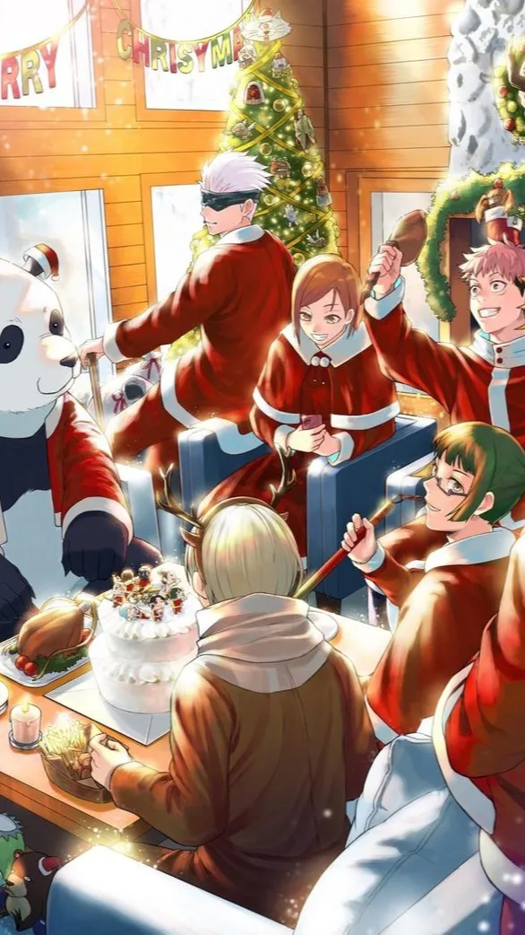 ai character: JJK Christmas background