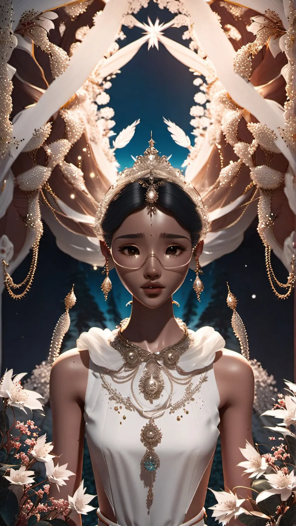 ai character: shimmer background
