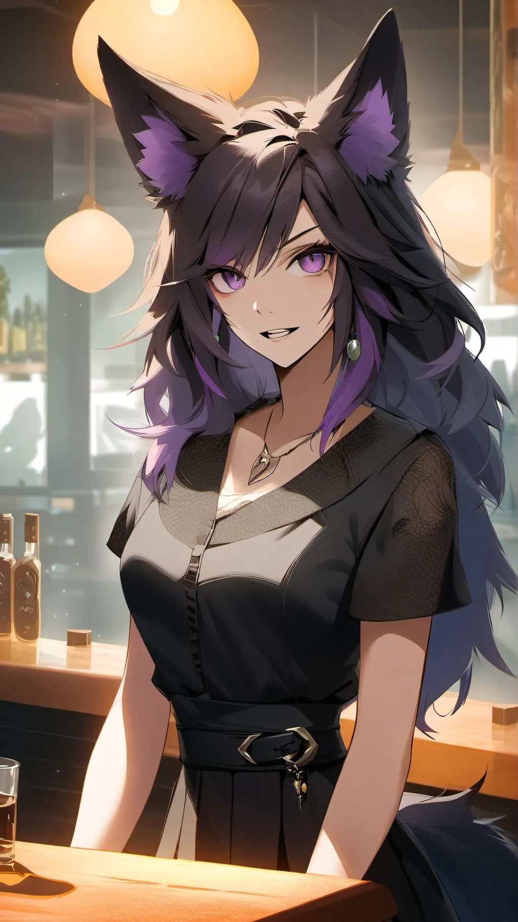 ai character: Violet background