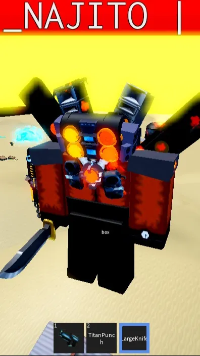 ai character: titan boombox man background