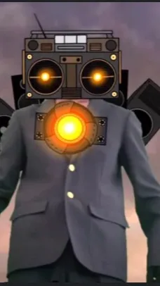 ai character: Titan Cassette-man background